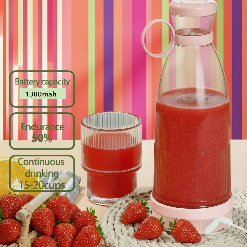 Electric Juicer Cup 6 Blades Blender Milkshake Machine USB Portable Fruit Milk Mixing Tool Mini Fresh Juice Blender